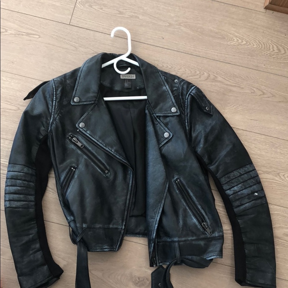 Black leather jacket
